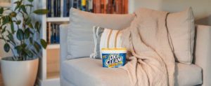 A picture showing outdoor cushions ready for cleaning so we discuss how to clean outdoor cushions with oxiClean