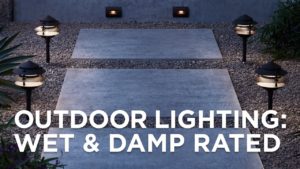 Can outdoor lights get wet? A picture showing outdoor lights that are wet and damp rated 