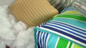 Polyester fiber fill is some of the materials to help answer 'What Do I Use To Stuff Outdoor Pillows?'