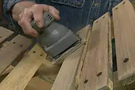 Sanding is a preparatory procedure in how to restore outdoor wood furniture