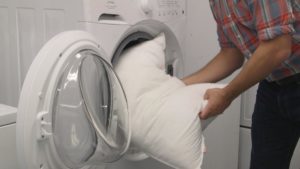 cleaning outdoor cushions in a washing machine