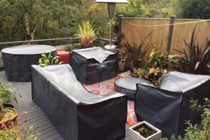 How to keep water from pooling on patio furniture cover